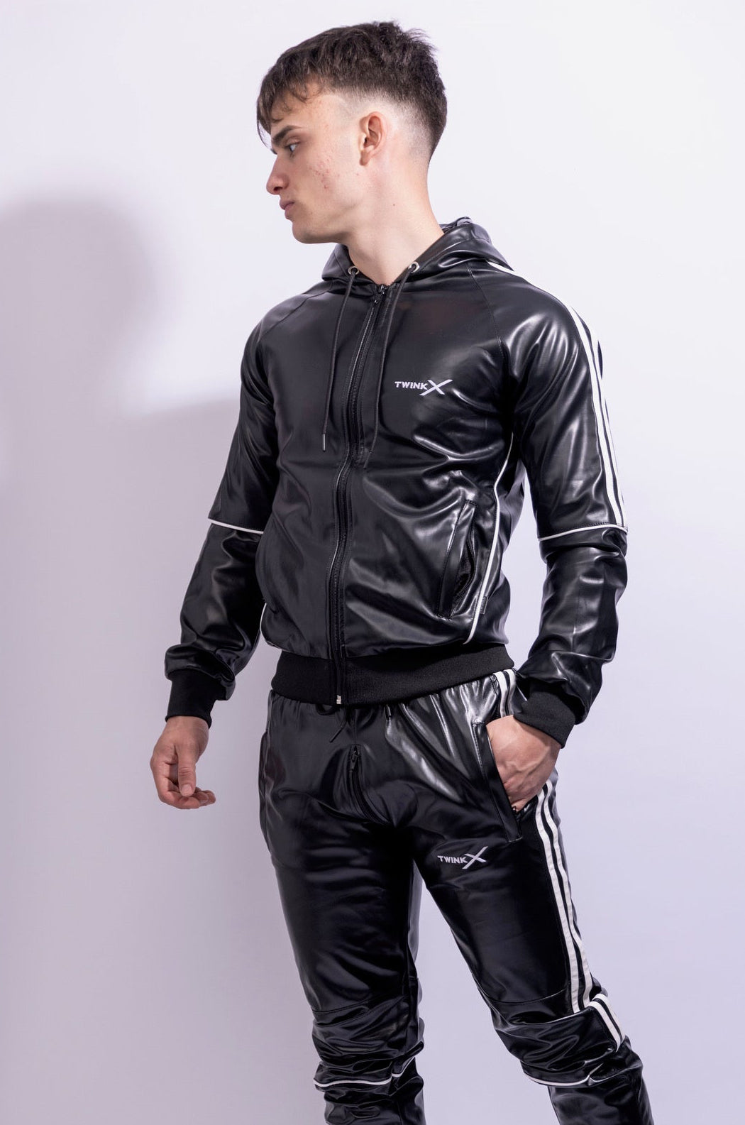 superhero jacket I black/white I vegan leather