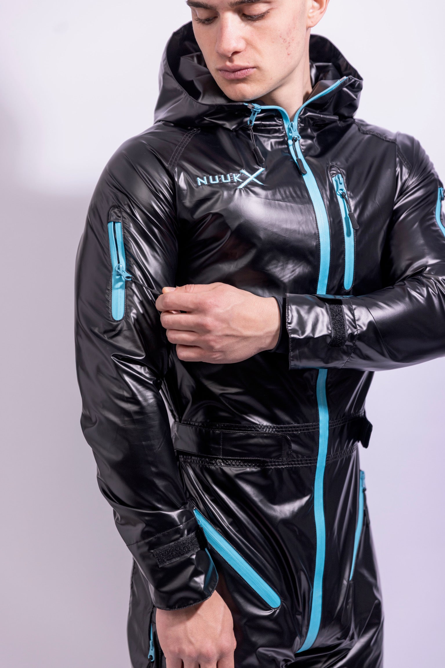 come.x.play fullsuit I iced black/neon blue I nylon pro