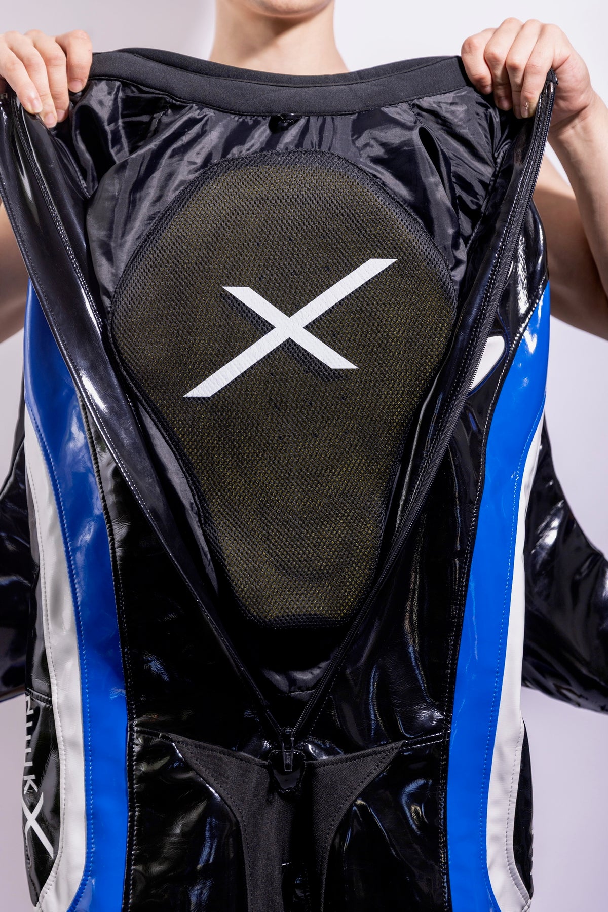 dominium racing suit I black/blue I pvc pro+