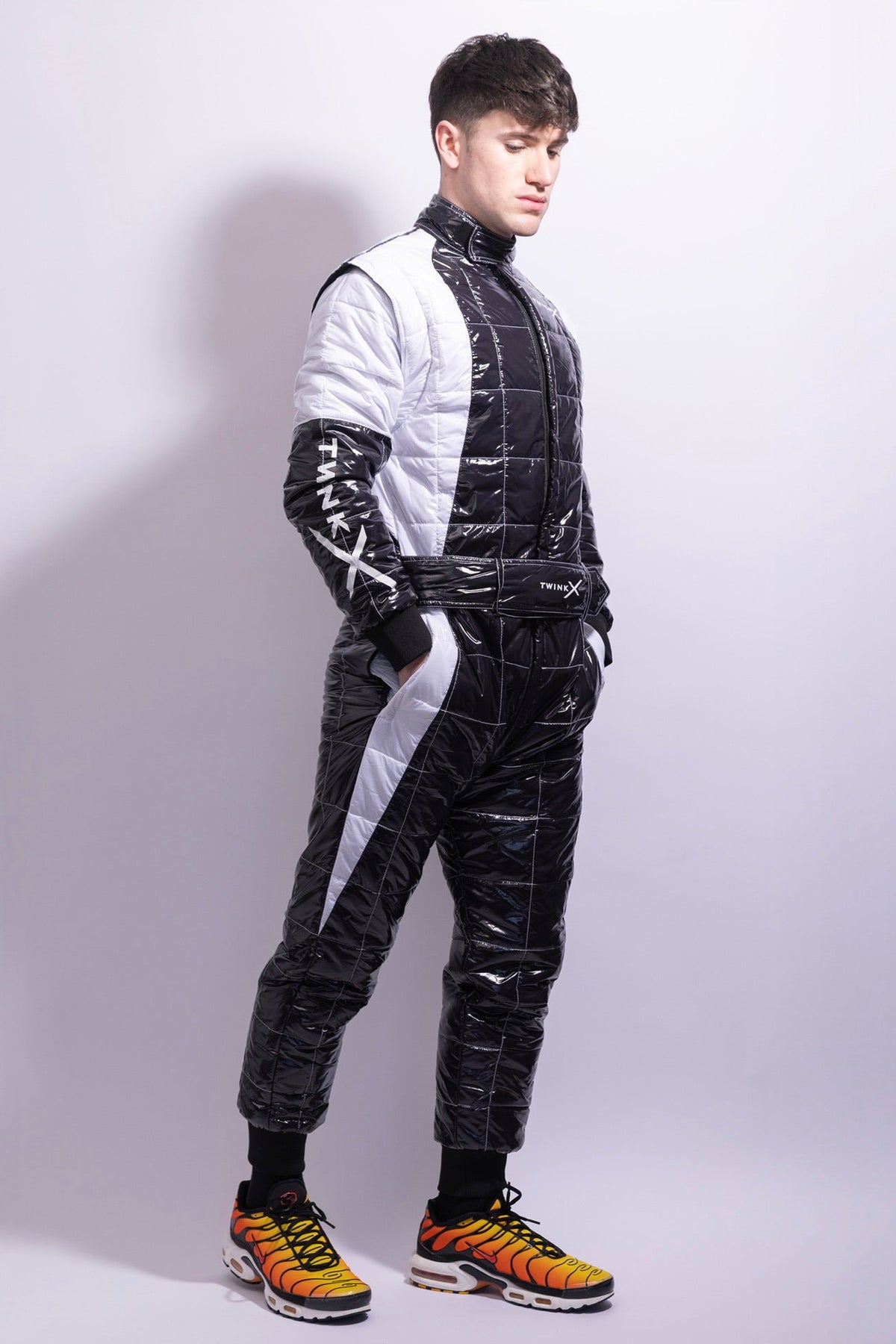 hot lap racing suit I black/white I nylon pro
