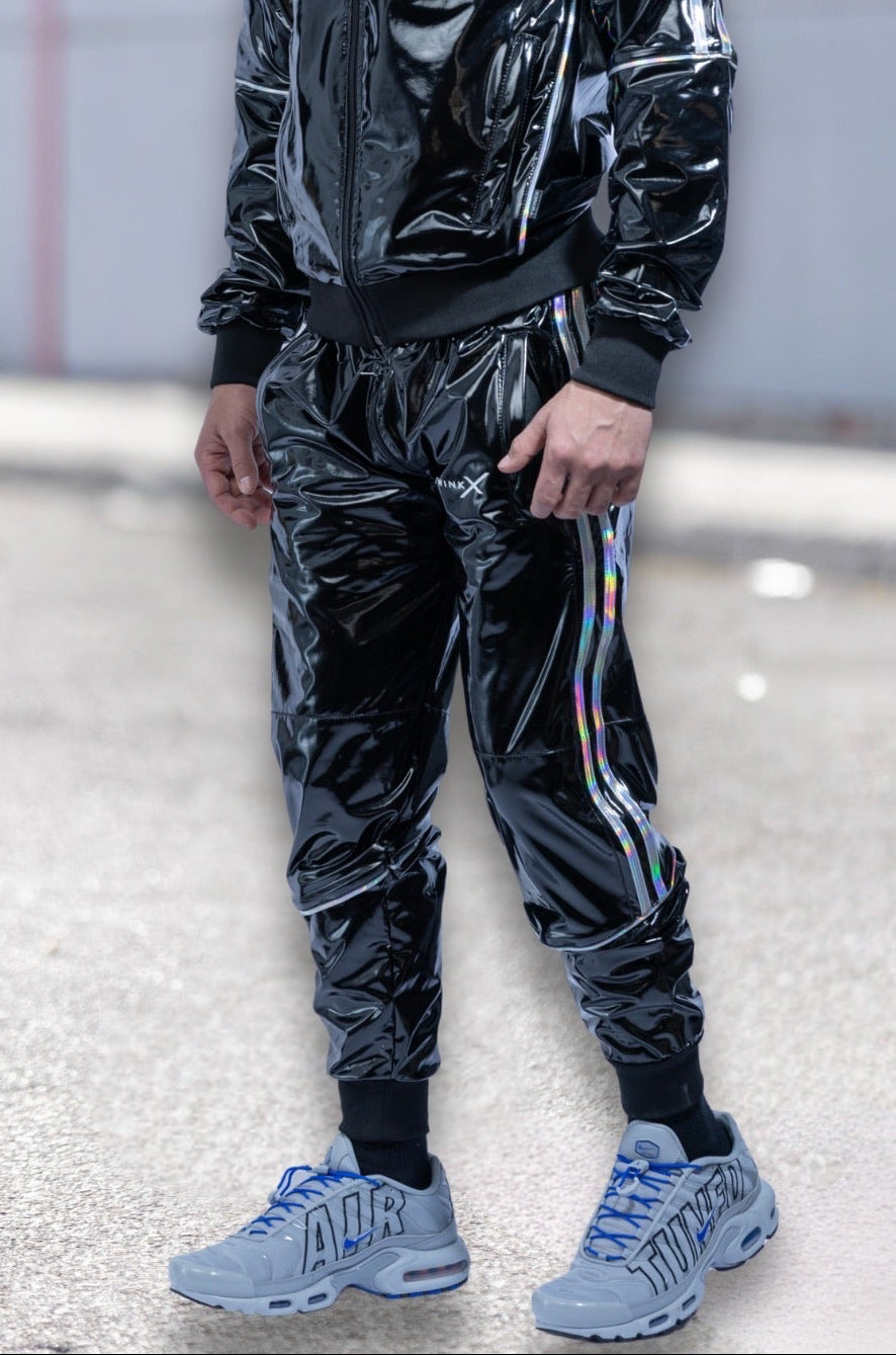 superhero pants I black/holographic I pvc