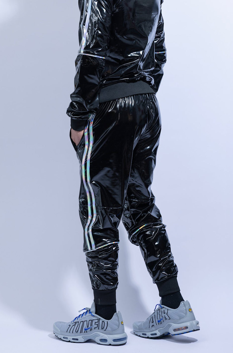 superhero pants I black/holographic I pvc