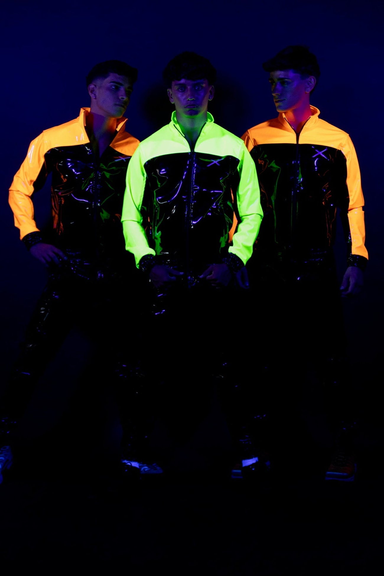 PHOENIX Set Black/Orange PVC PRO – Glossy Neon Tracksuit