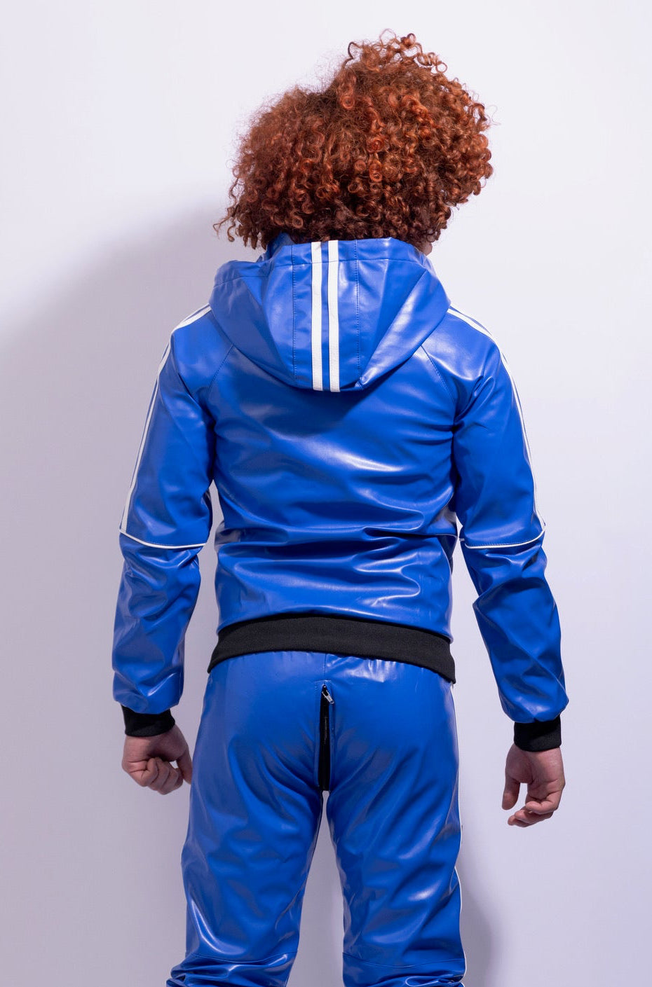 superhero jacket I blue/white I vegan leather