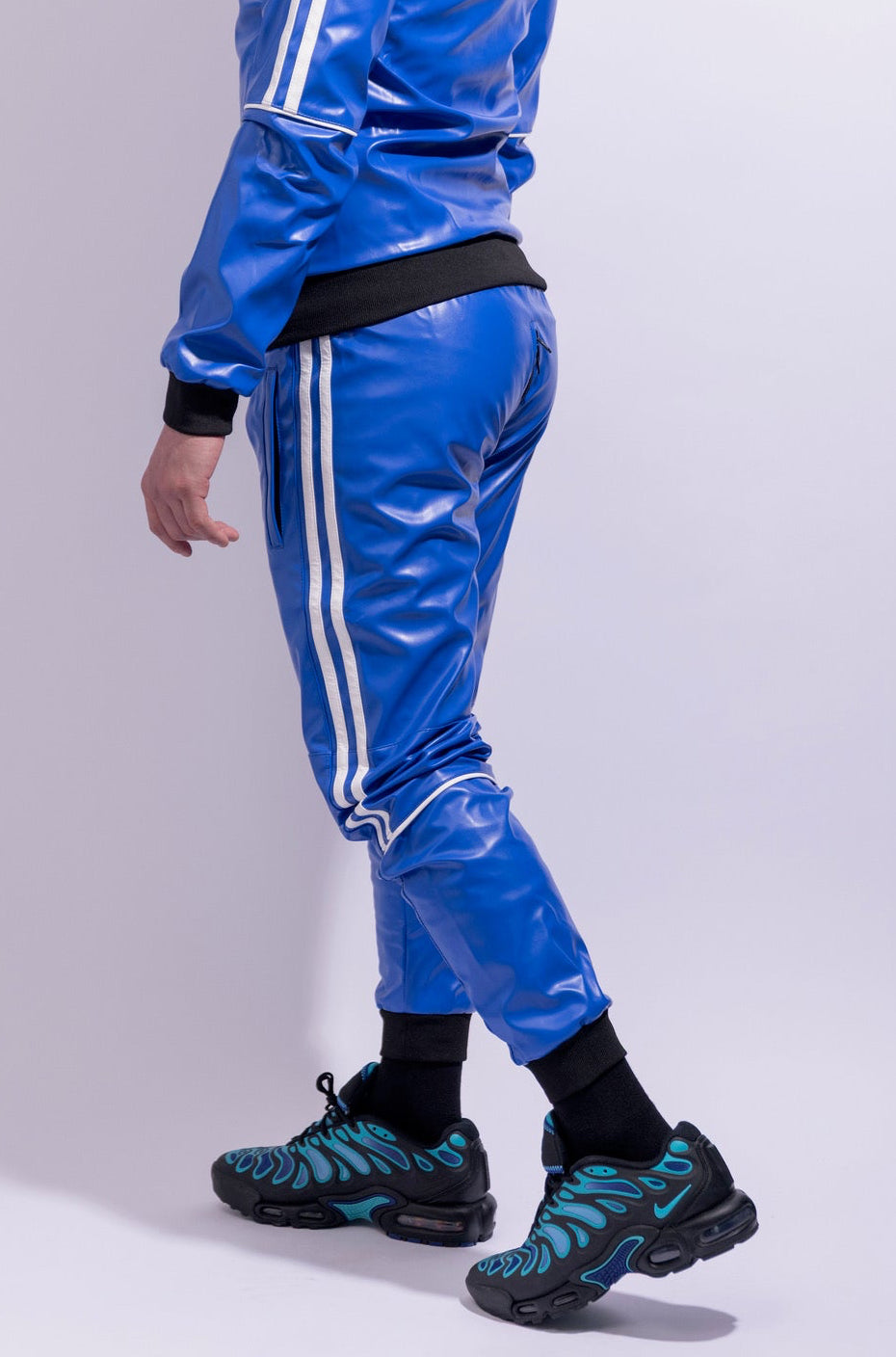 superhero pants I blue/white I vegan leather