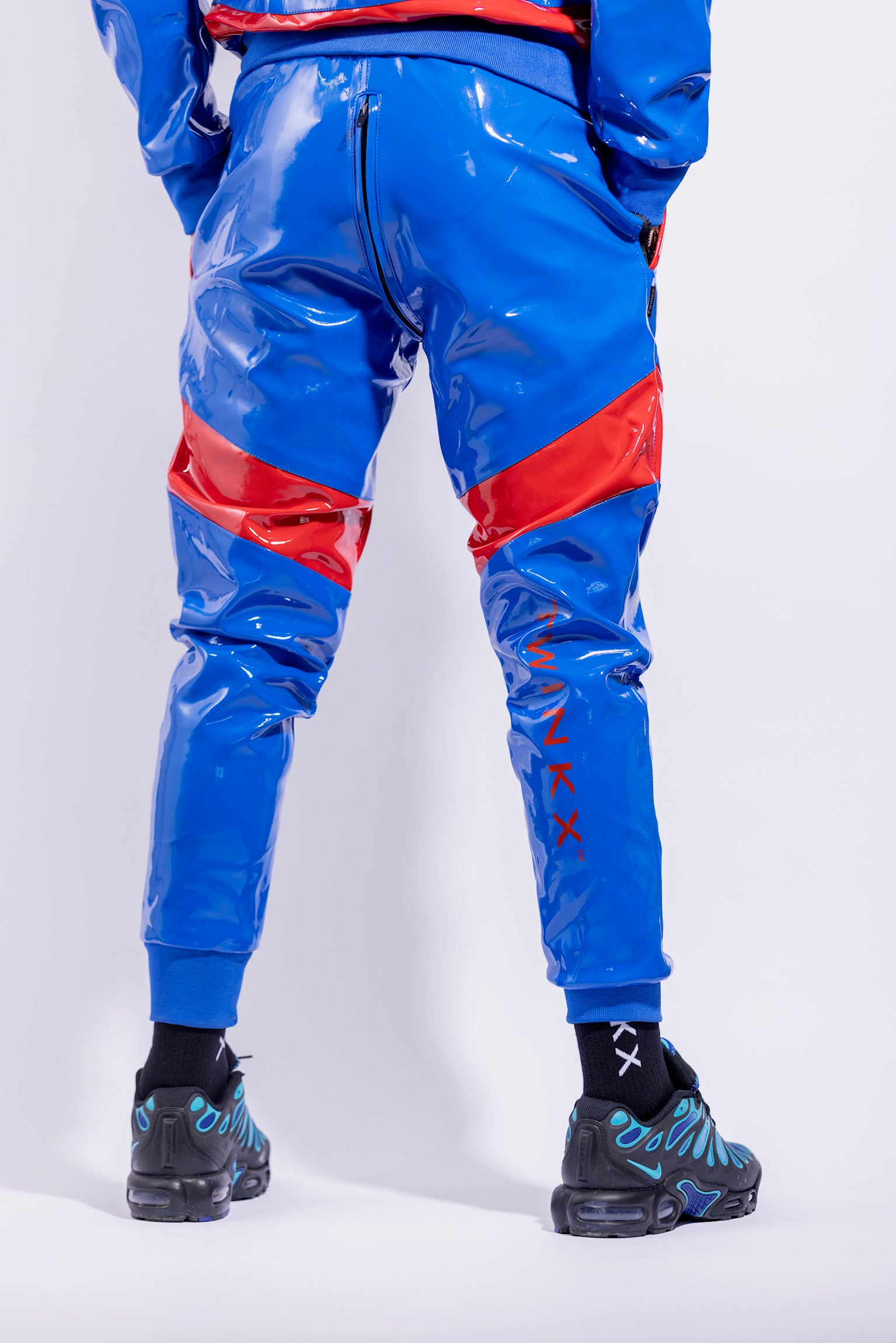 DATEMATE Set Blue Red PVC PRO – Full Gloss Outfit with 3 Way Zip