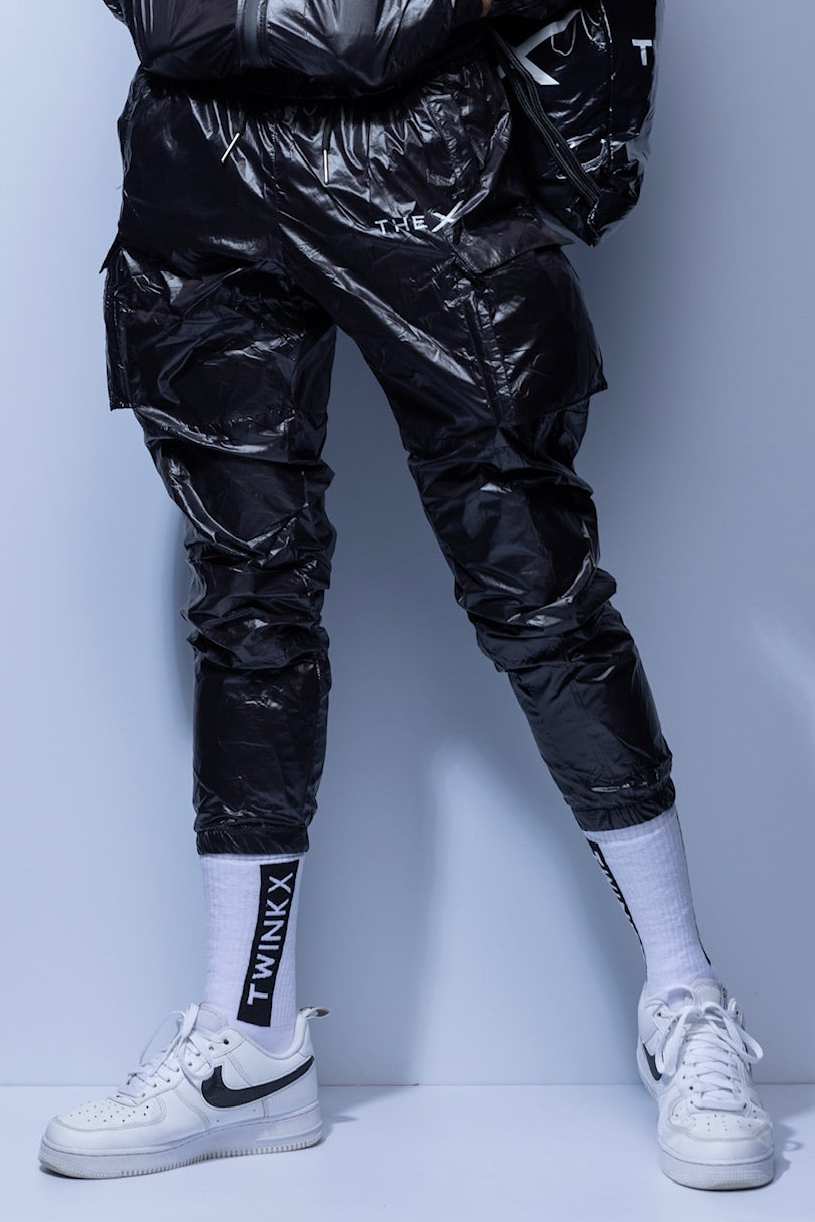 adonic pants I black shine I nylon