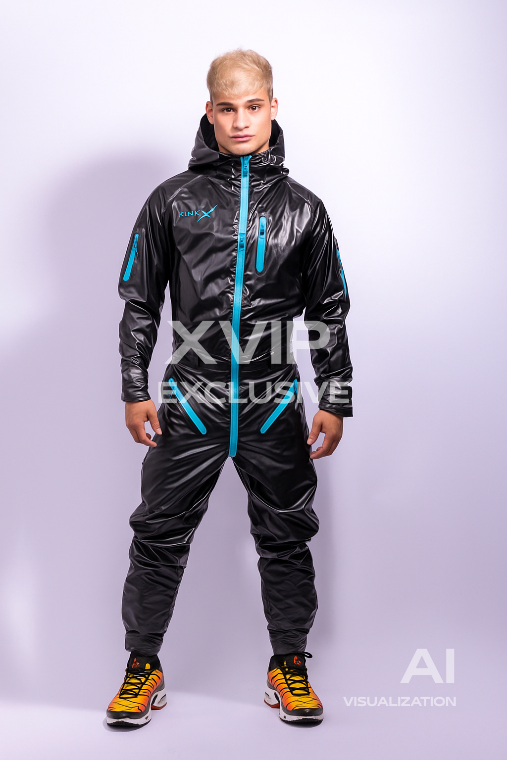 come.x.play fullsuit I iced black/neon blue I nylon pro
