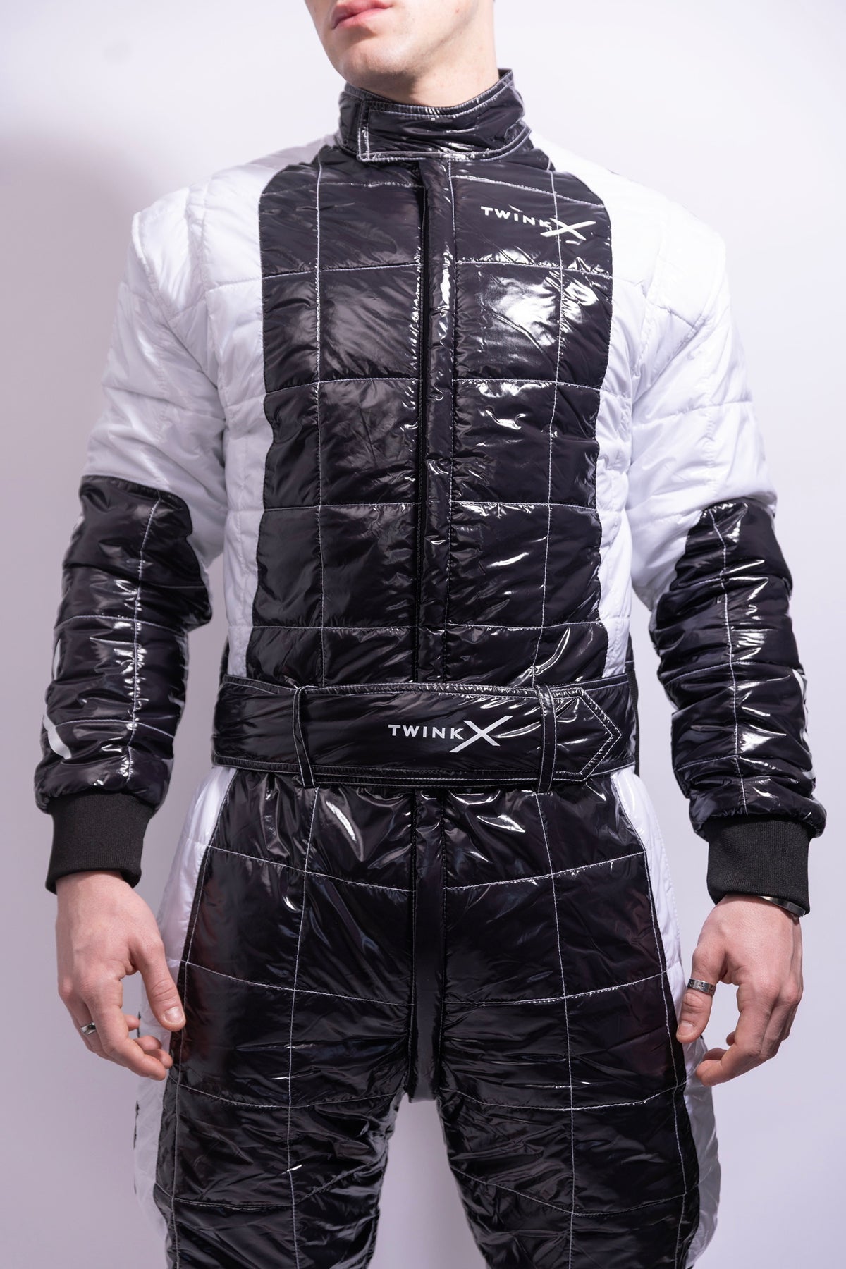 hot lap racing suit I black/white I nylon pro