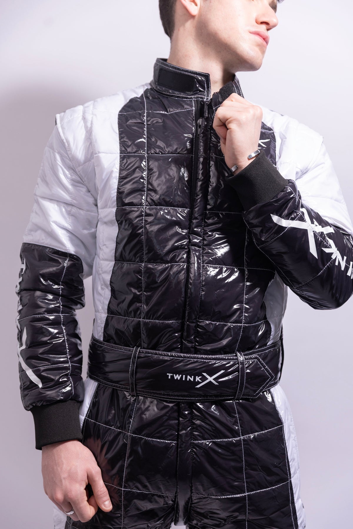 hot lap racing suit I black/white I nylon pro