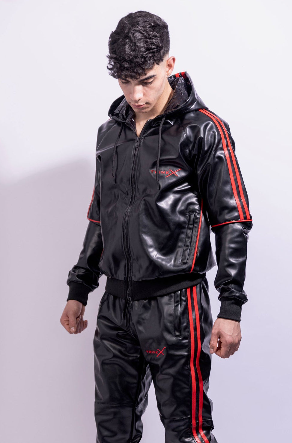 superhero jacket I black/red I vegan leather