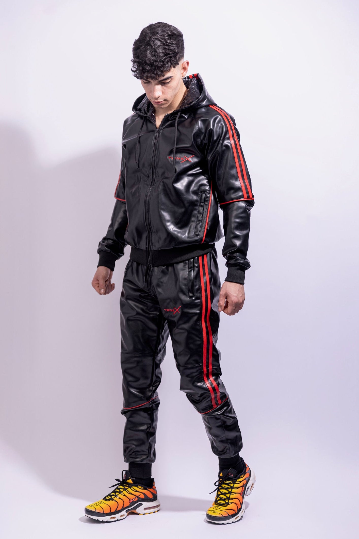 superhero jacket I black/red I vegan leather