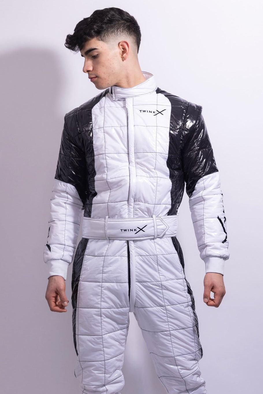 hot lap racing suit I white/black I nylon pro