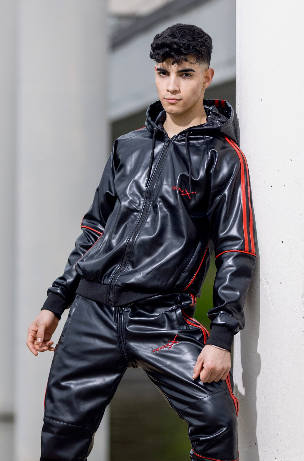 superhero jacket I black/red I vegan leather