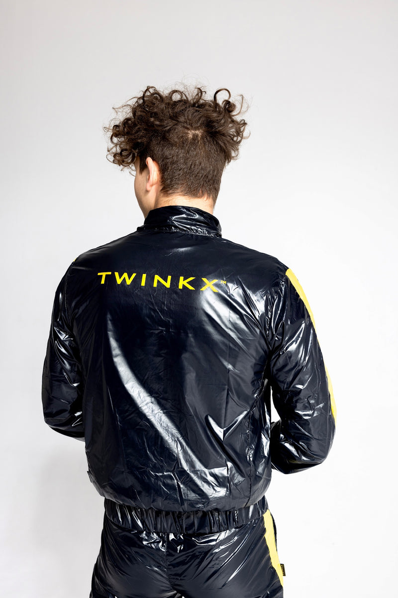 jacket "midnight black/yellow nylon"
