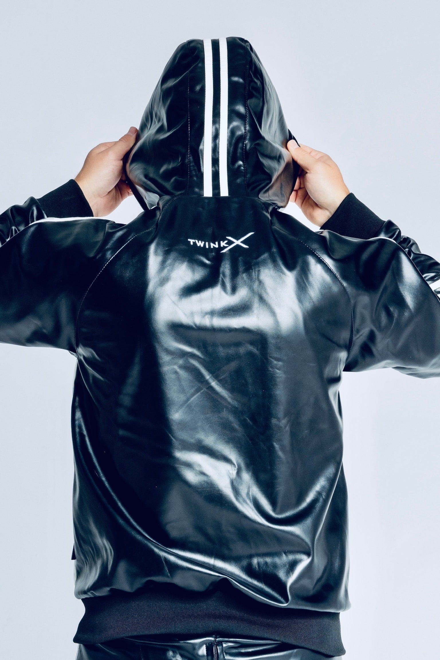 superhero jacket I black/white I vegan leather