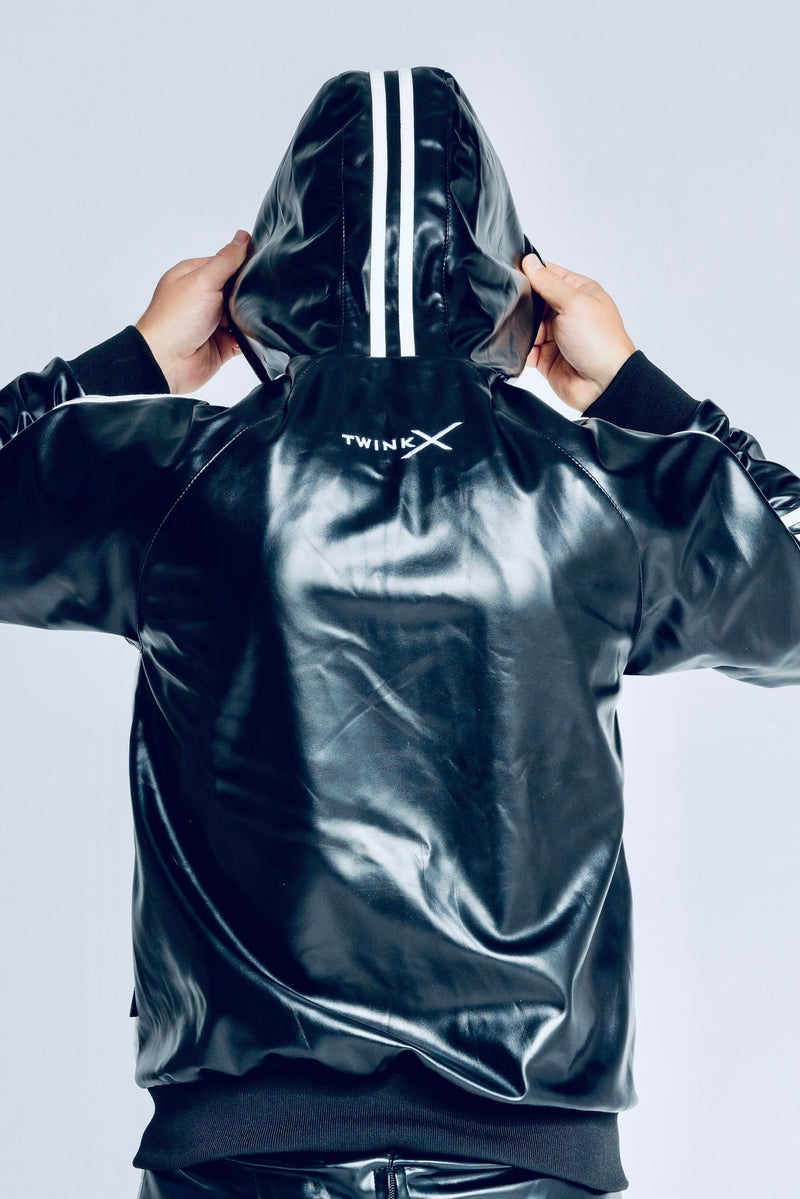 jacket "superhero black/white vegan leather"