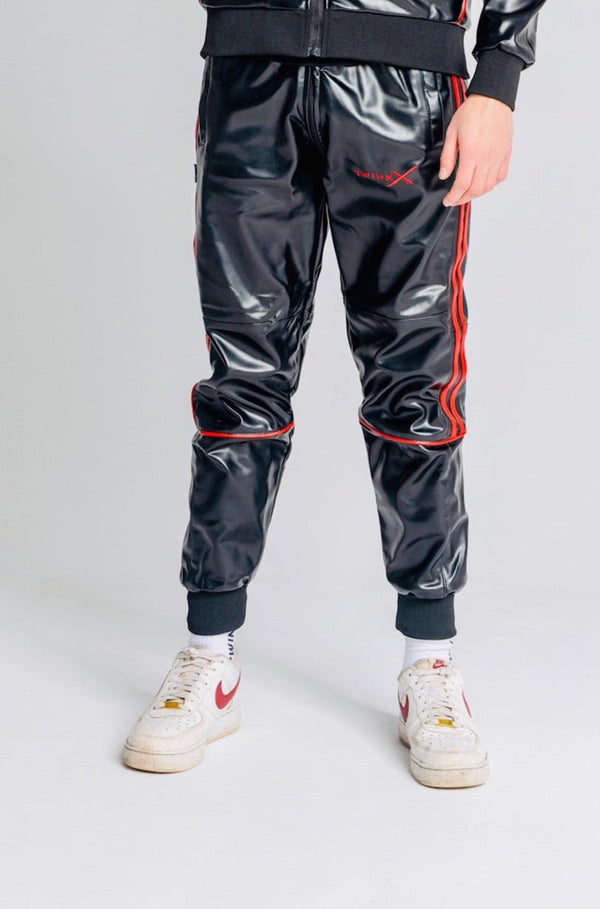 pants "superhero black/red vegan leather"