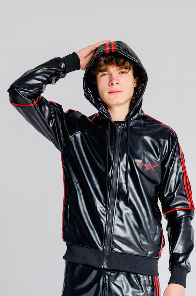 superhero jacket I black/red I vegan leather