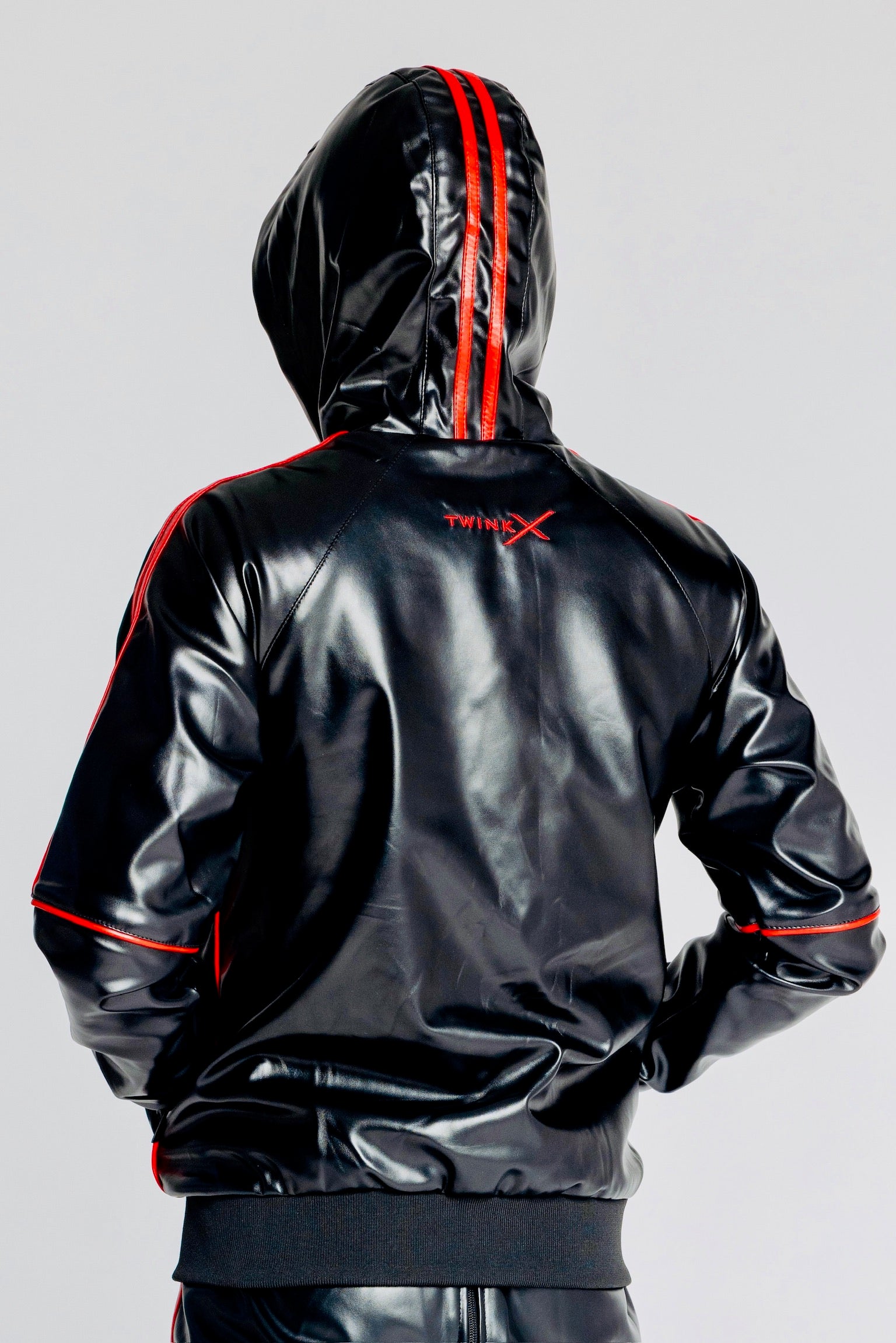 superhero jacket I black/red I vegan leather