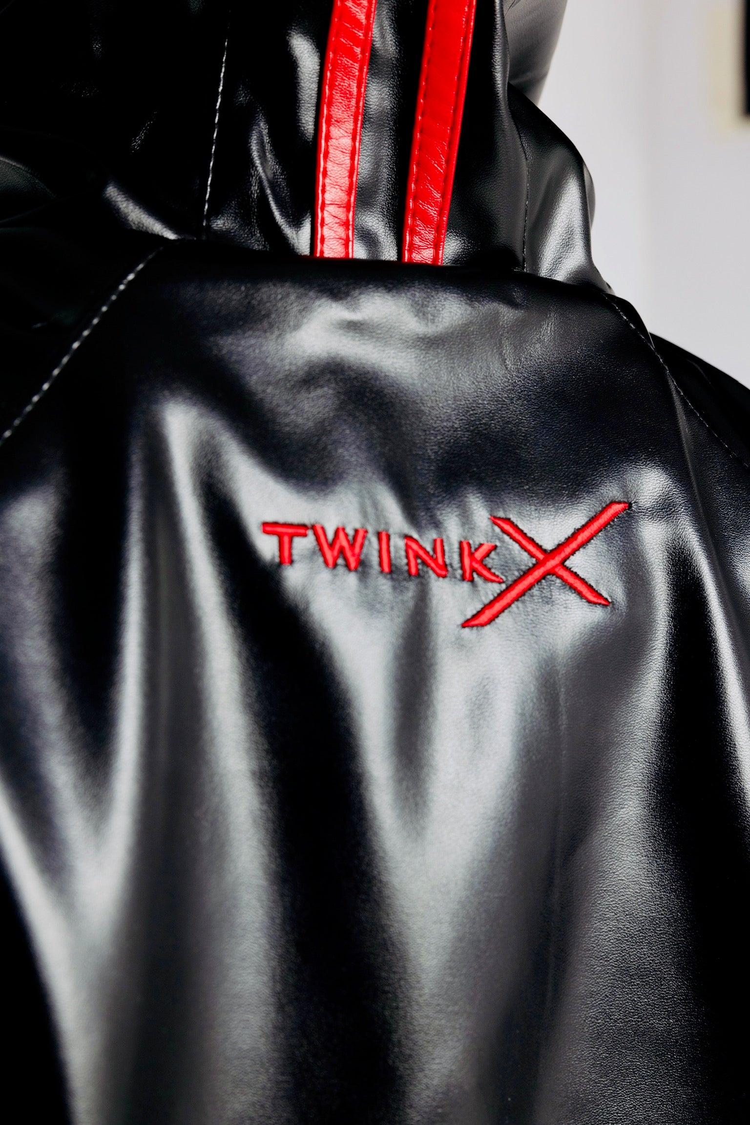 superhero jacket I black/red I vegan leather