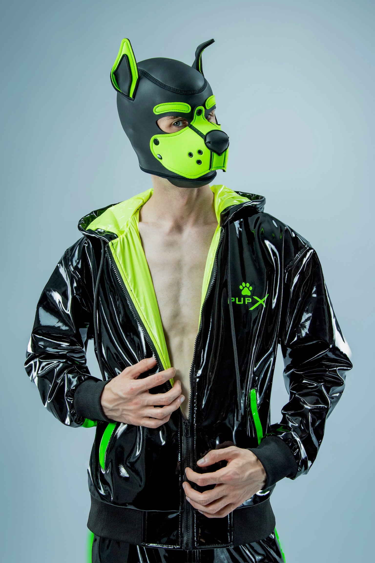 nuzzle jacket I black/green I pvc pro