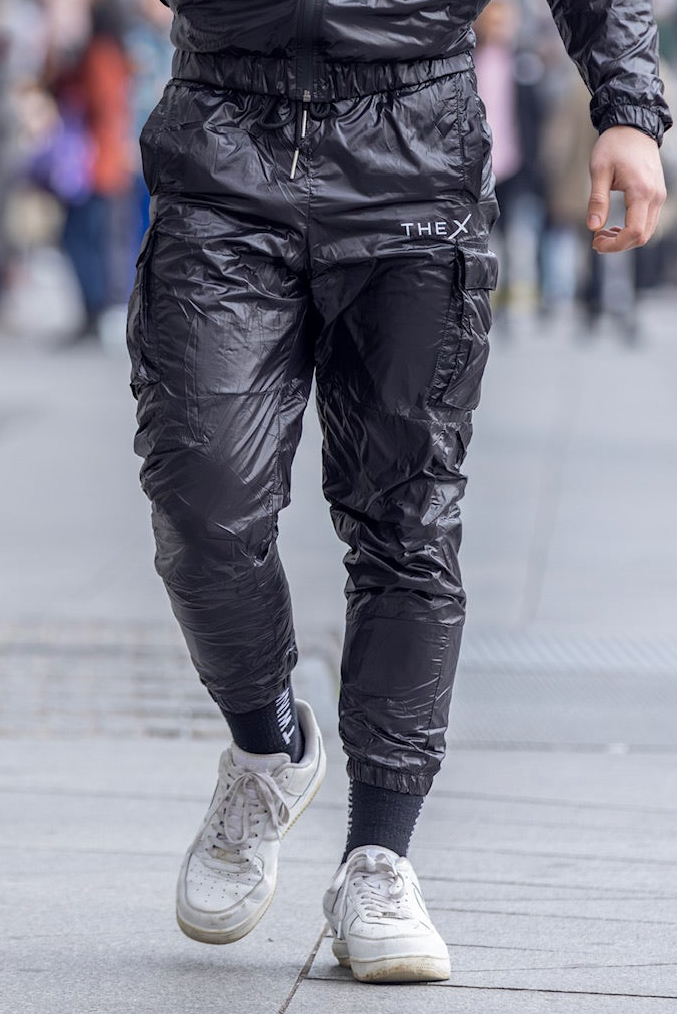 adonic pants I black shine I nylon