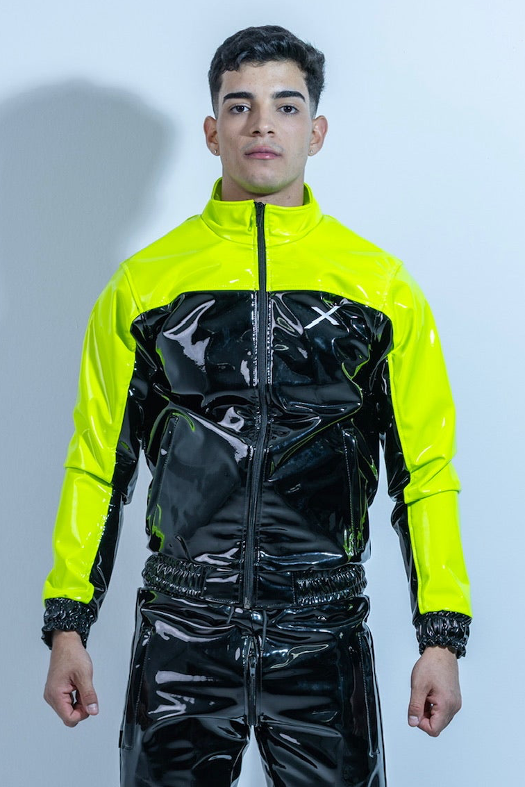 phoenix jacket I black/neon green I pvc pro