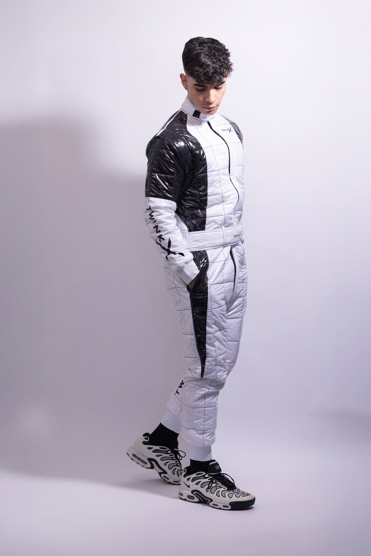hot lap racing suit I white/black I nylon pro