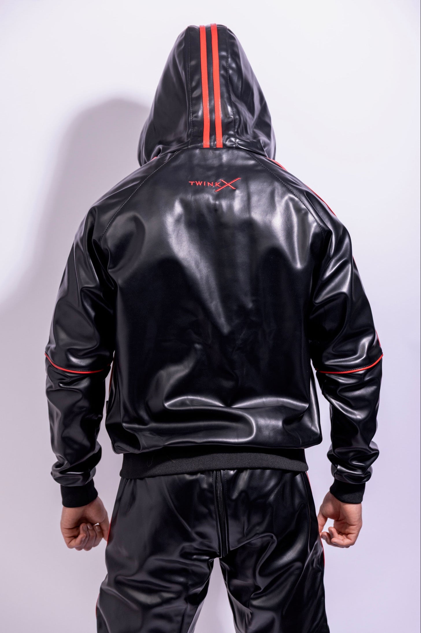 superhero jacket I black/red I vegan leather