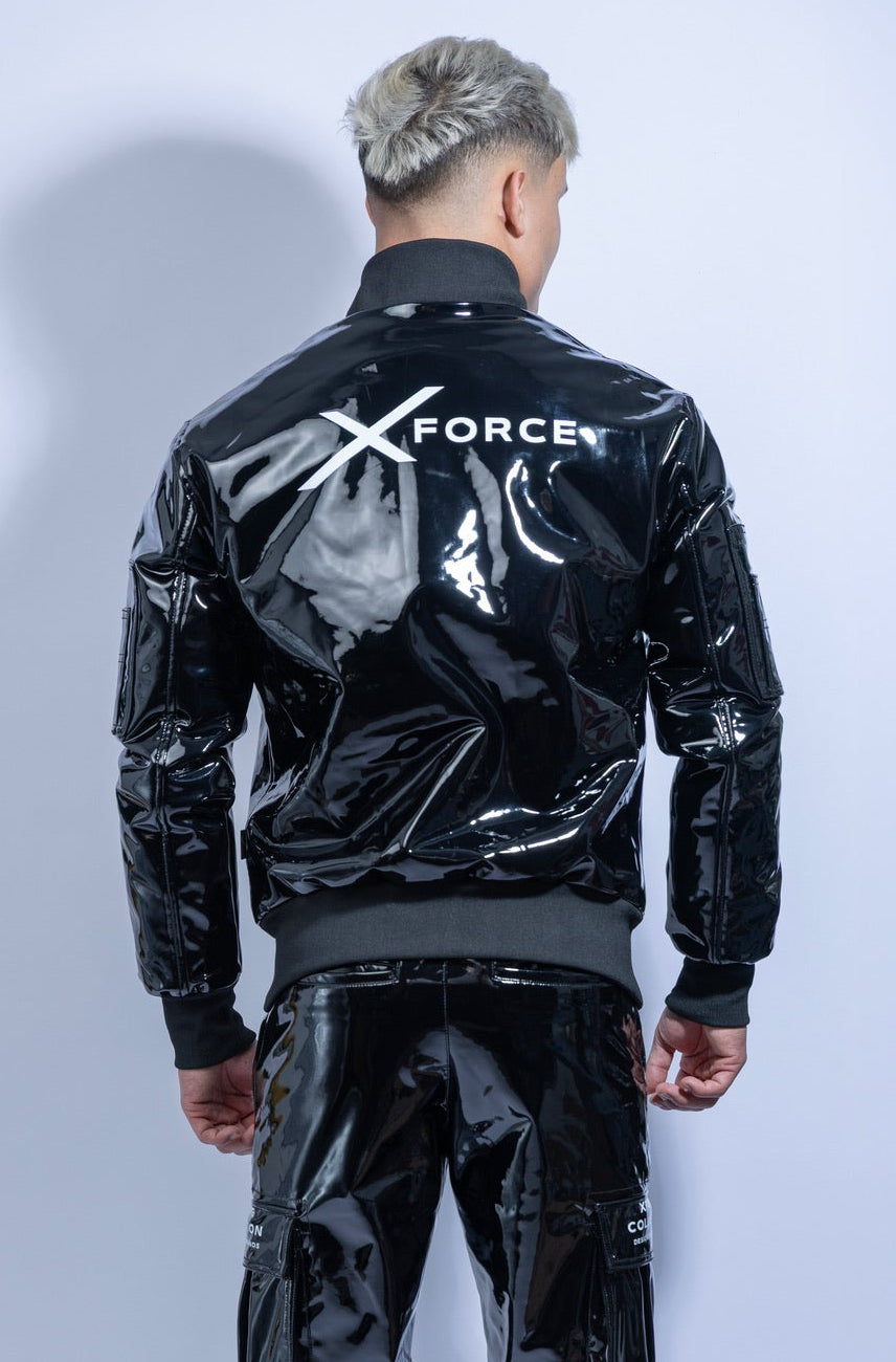 x-force bomber jacket I black I pvc pro