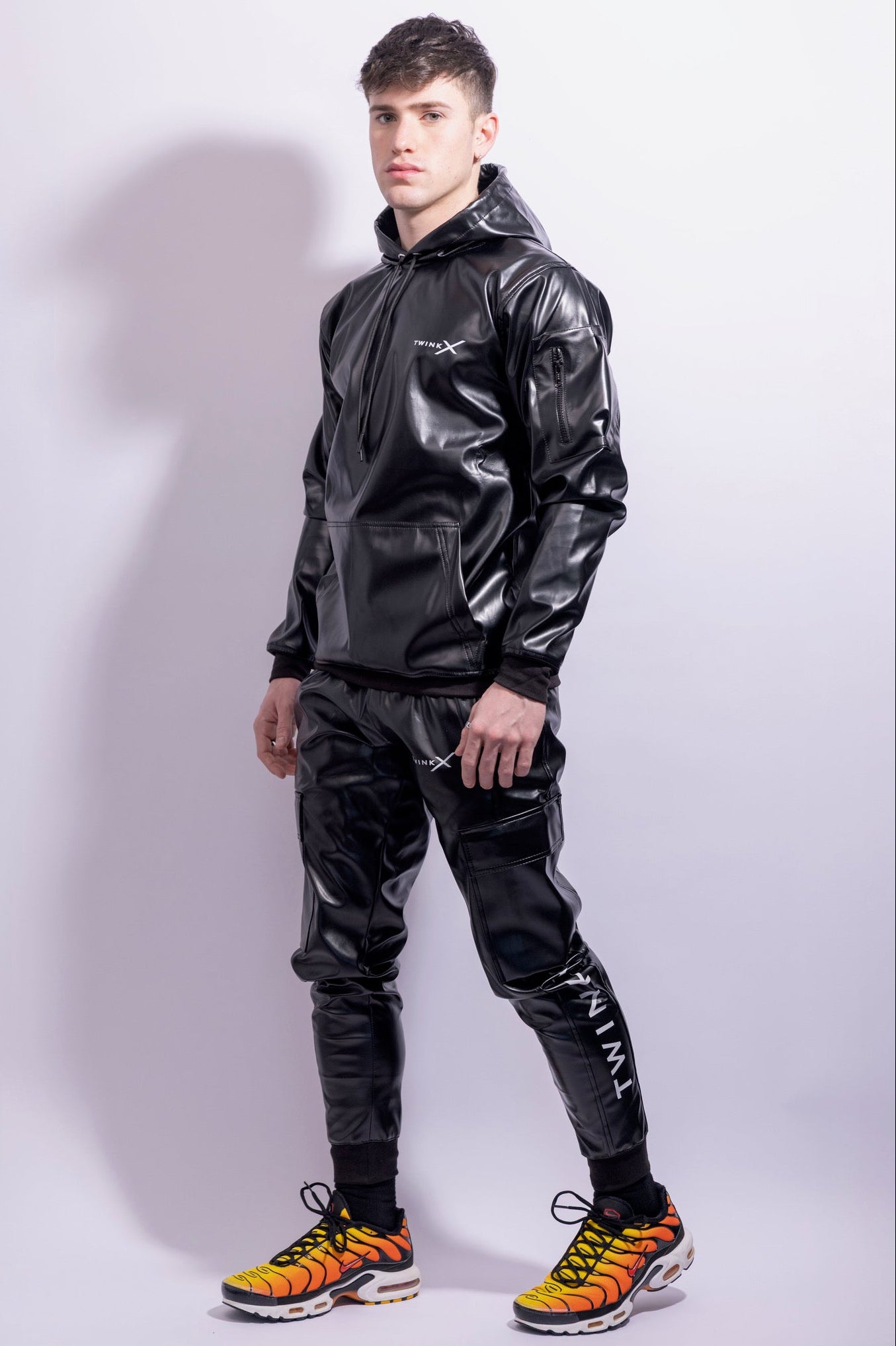 Adonis Pants Black Vegan Leather – Slim Fit Statement Pants
