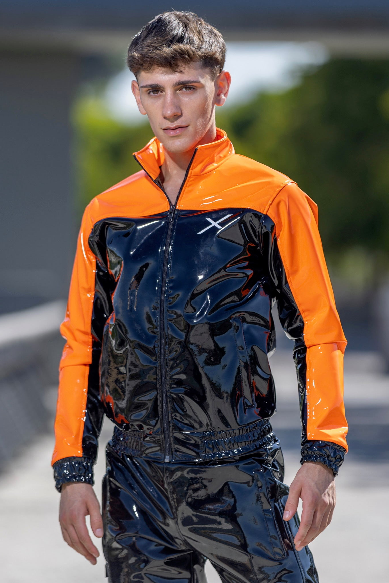 phoenix jacket I black/neon orange I pvc pro