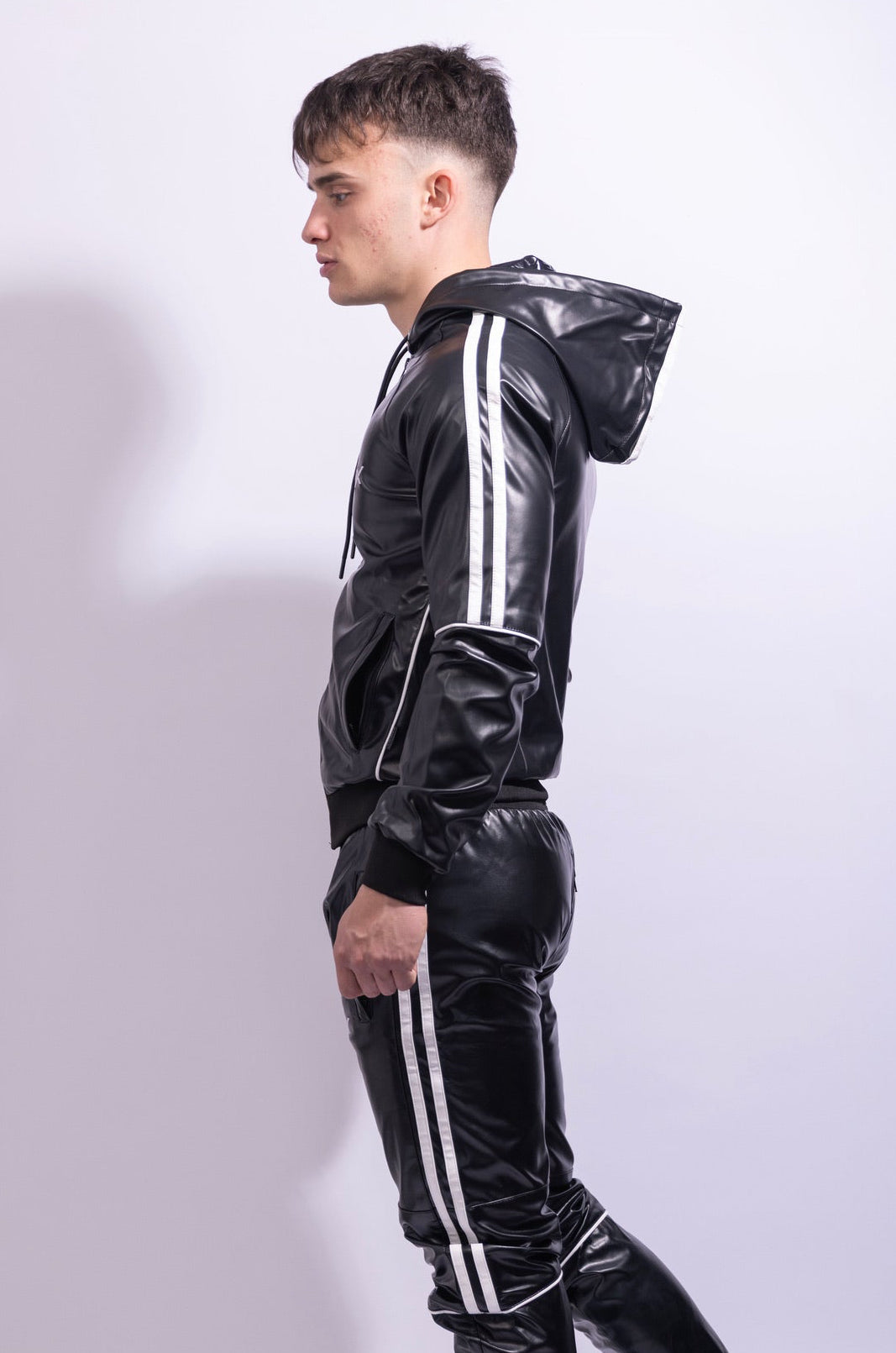 superhero jacket I black/white I vegan leather