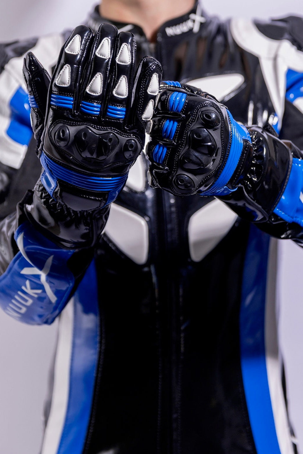 dominium racing gloves I black/blue I pvc pro+