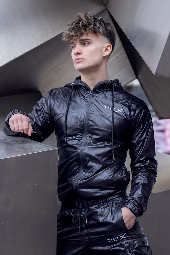 adonic jacket I black shine I nylon