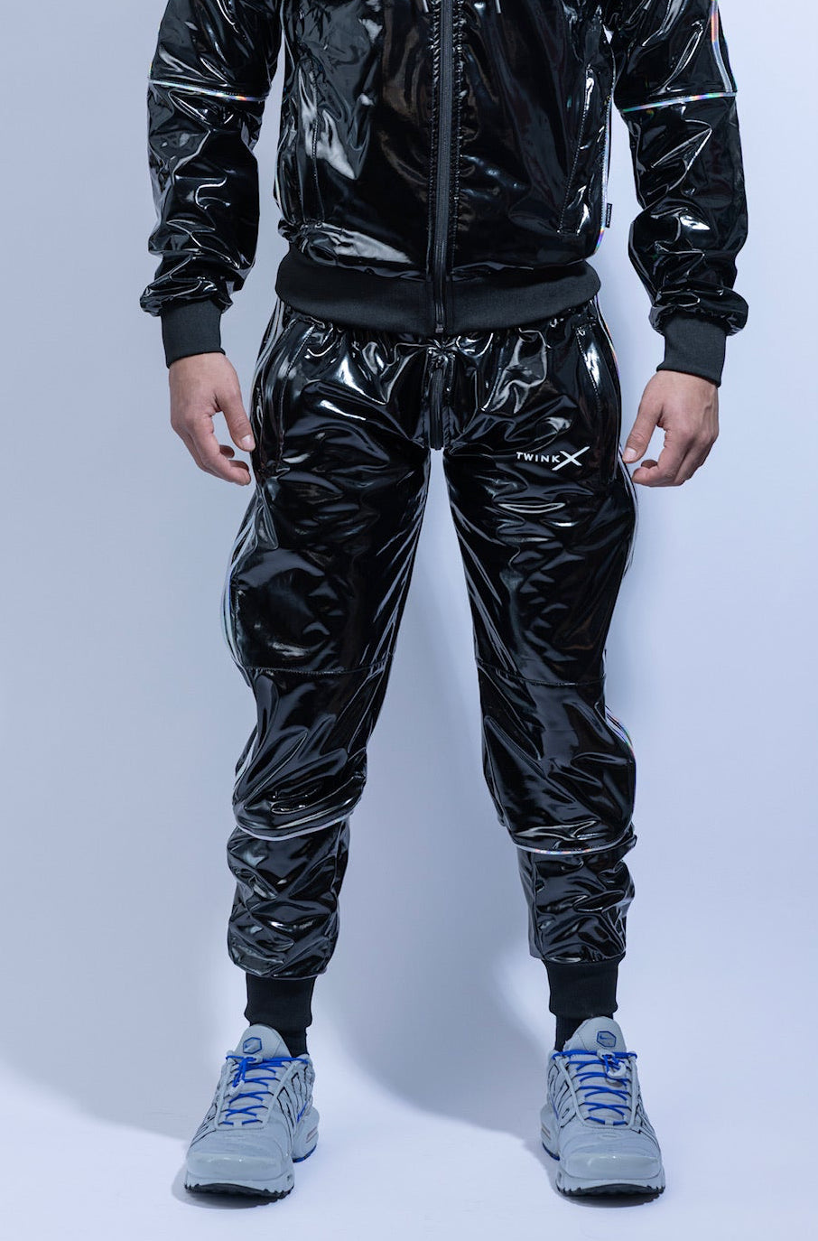 superhero pants I black/holographic I pvc