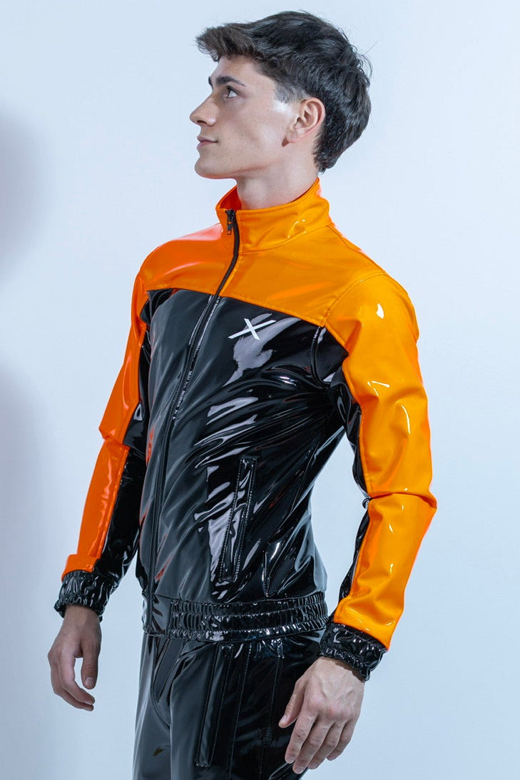 phoenix jacket I black/neon orange I pvc pro