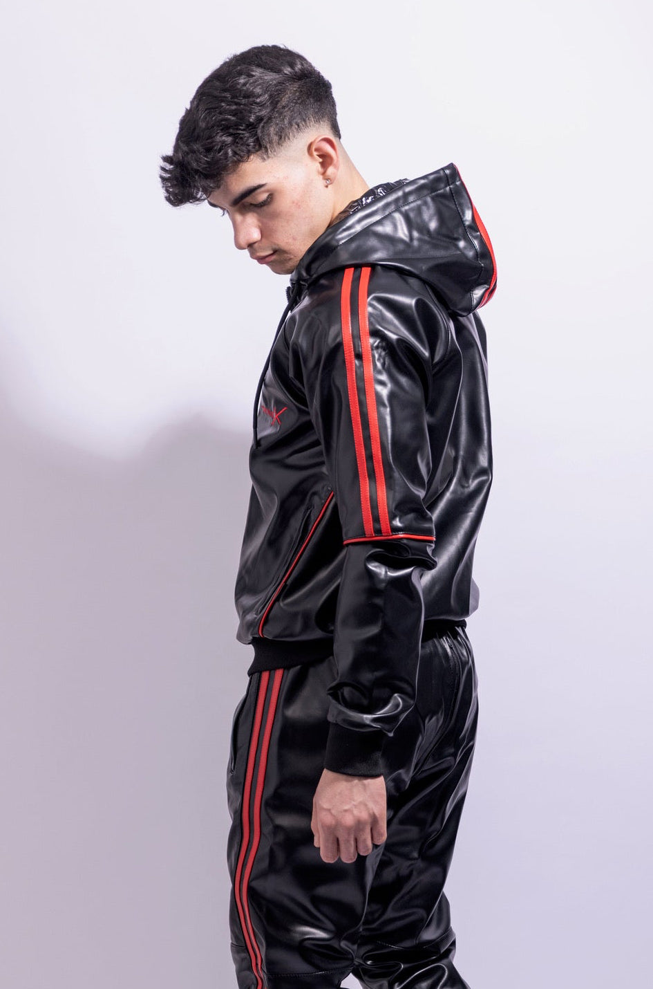 superhero jacket I black/red I vegan leather