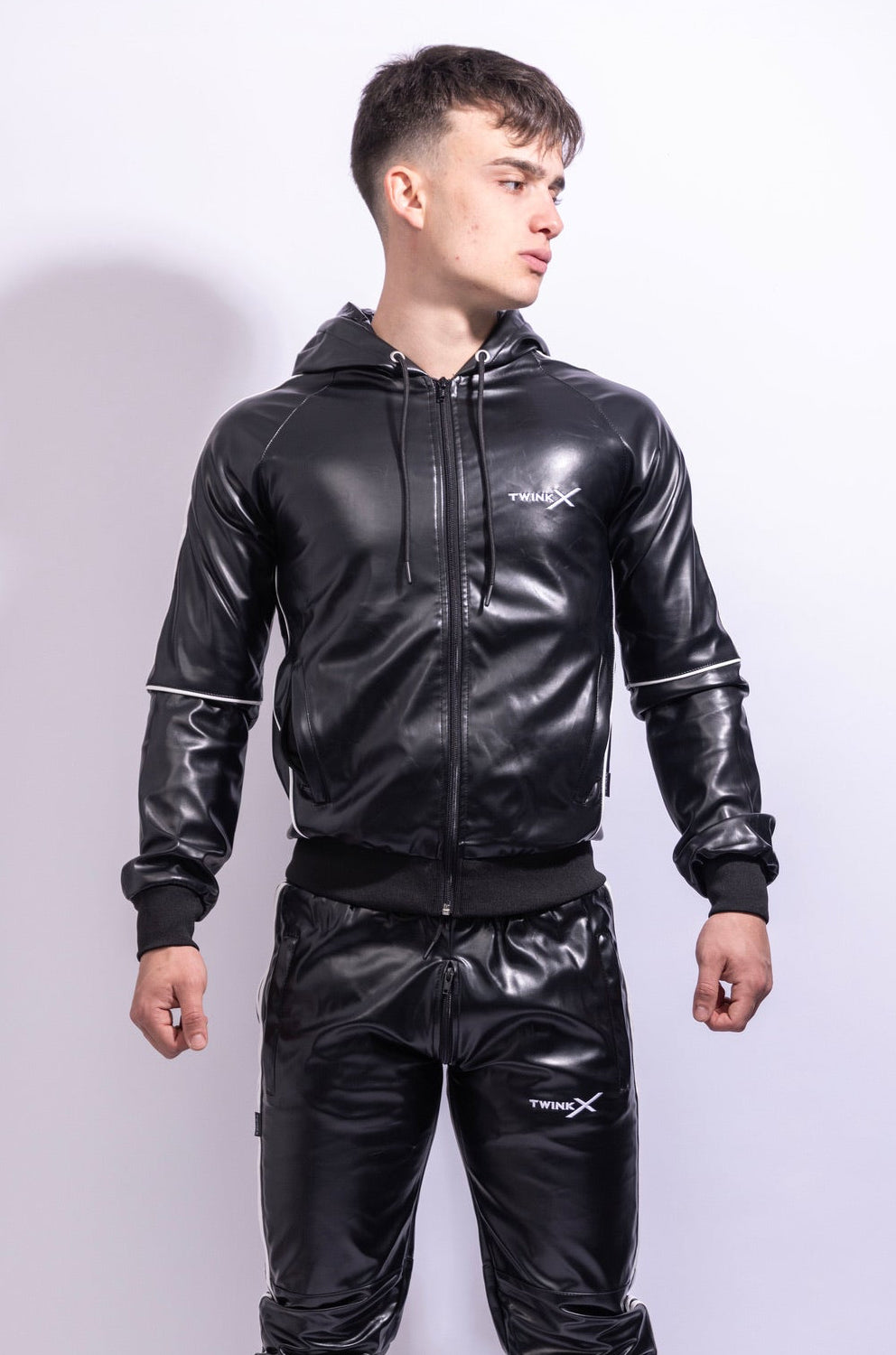 superhero jacket I black/white I vegan leather