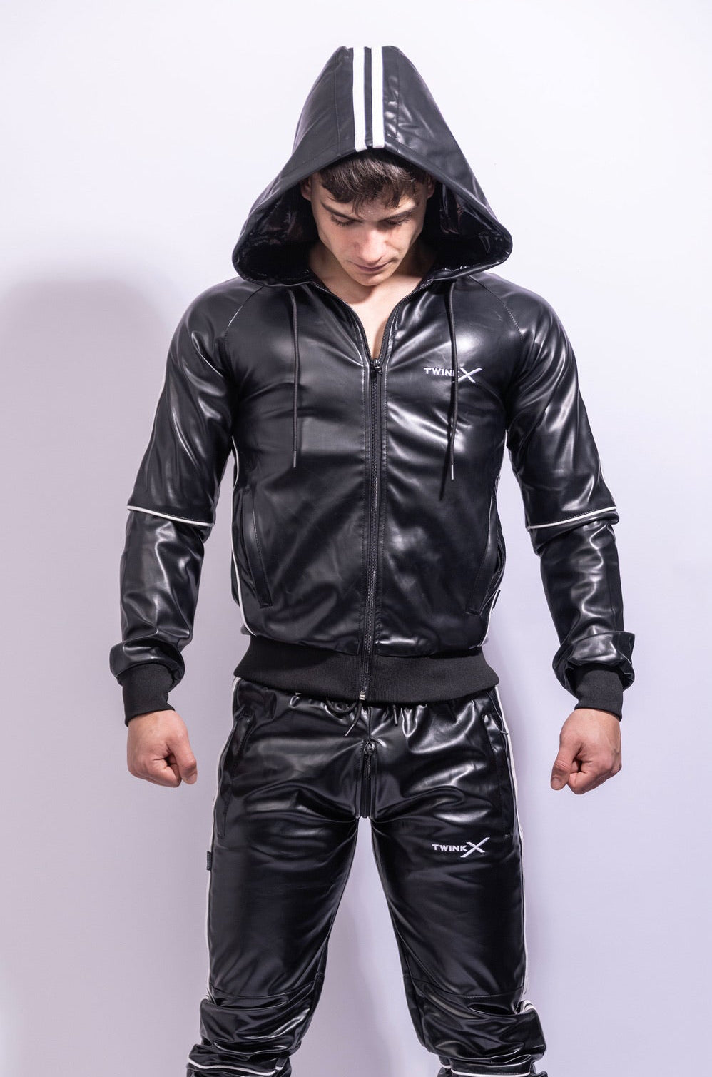 superhero jacket I black/white I vegan leather
