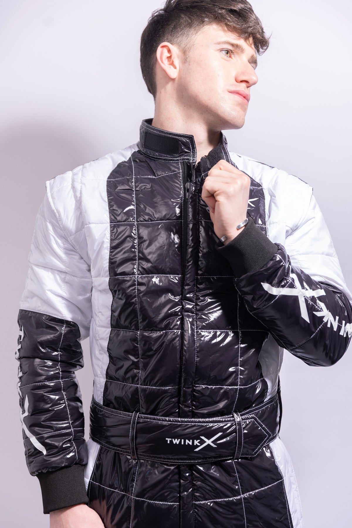 hot lap racing suit I black/white I nylon pro