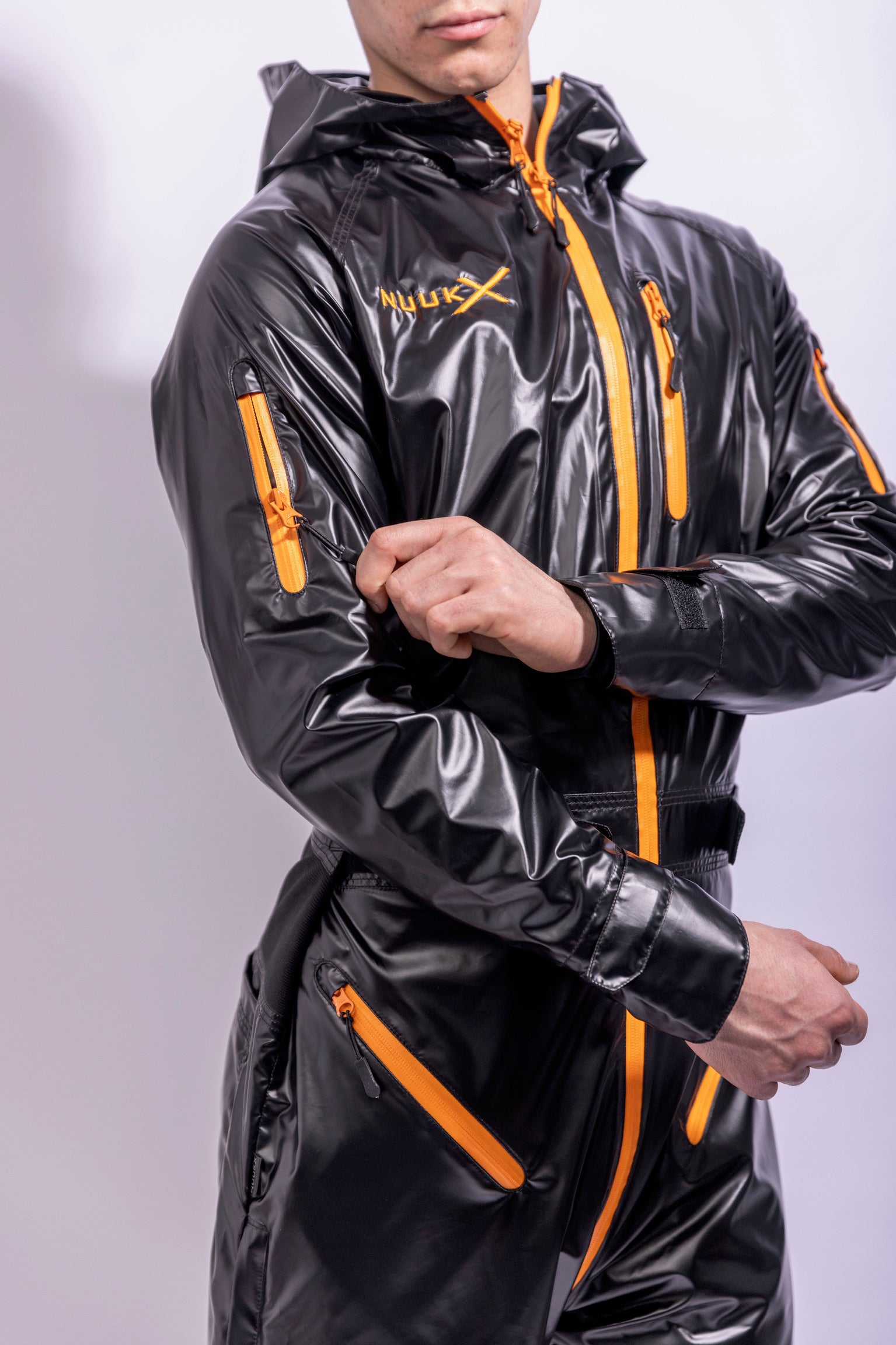 come.x.play fullsuit I iced black/neon orange I nylon pro