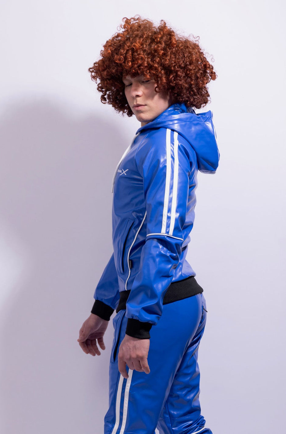superhero jacket I blue/white I vegan leather