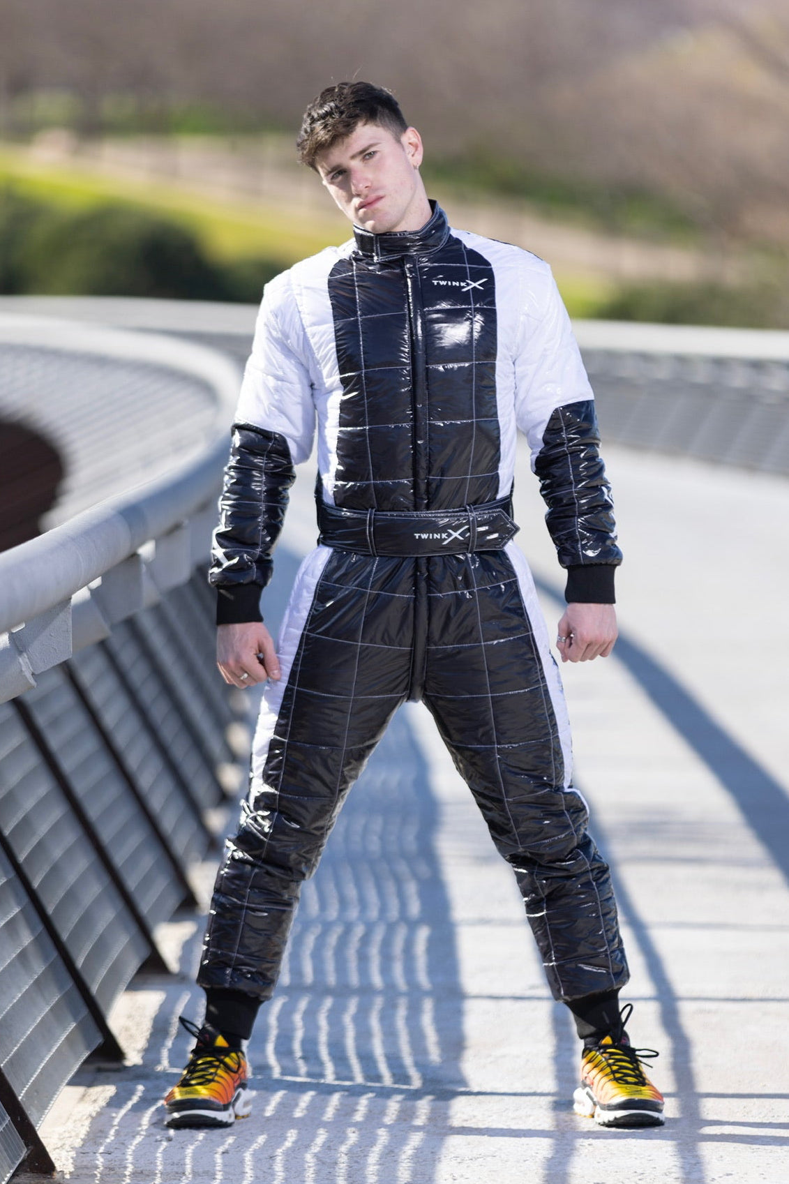 hot lap racing suit I black/white I nylon pro