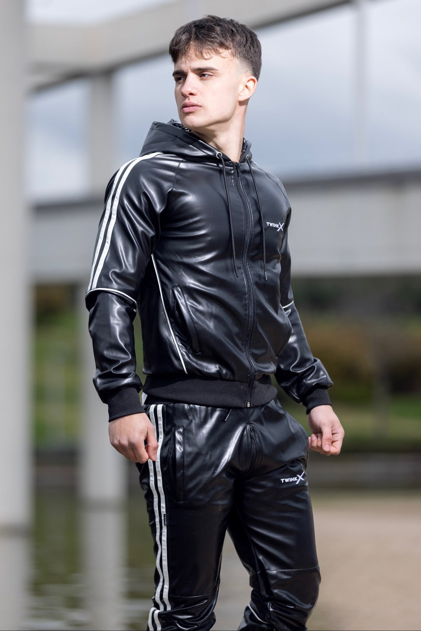 superhero jacket I black/white I vegan leather