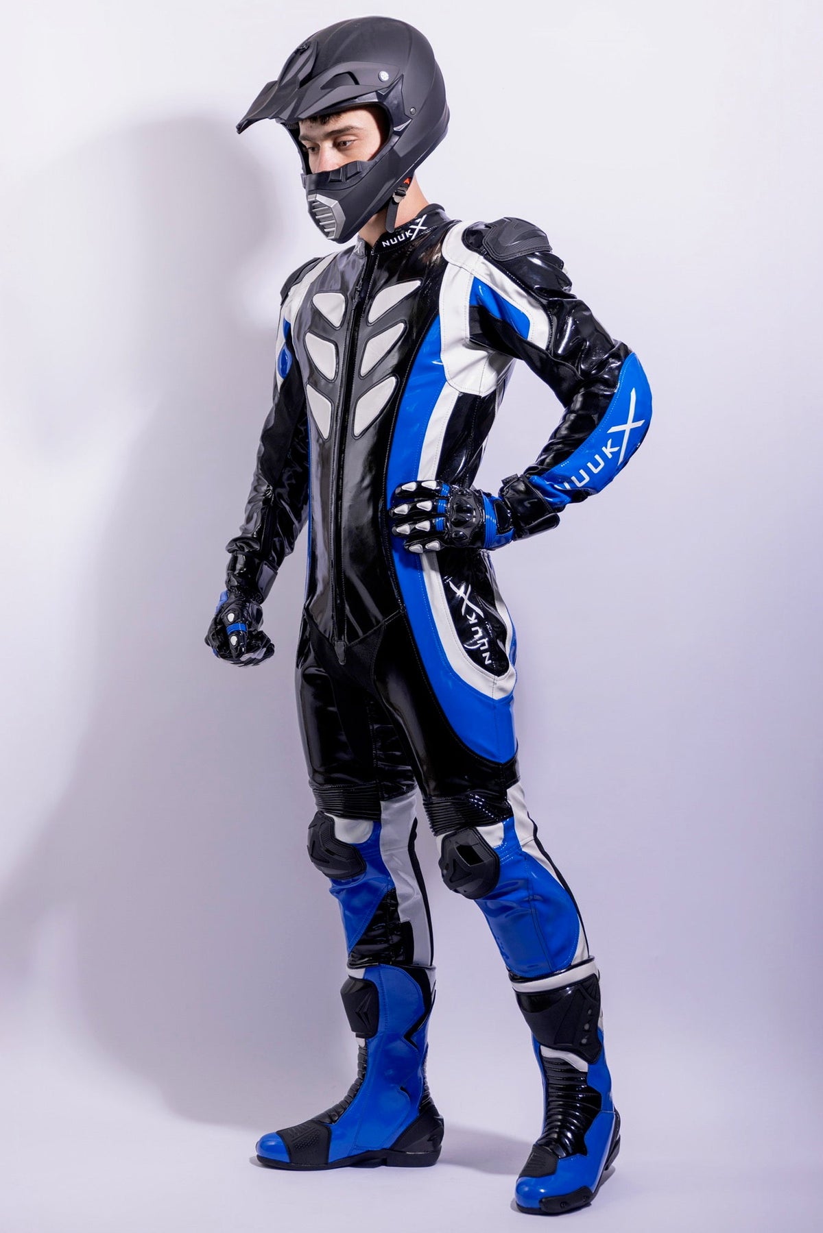 dominium racing suit I black/blue I pvc pro+