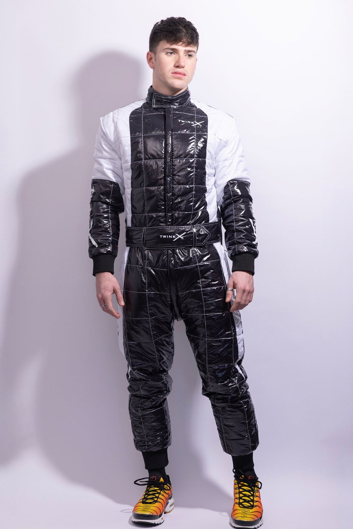 hot lap racing suit I black/white I nylon pro