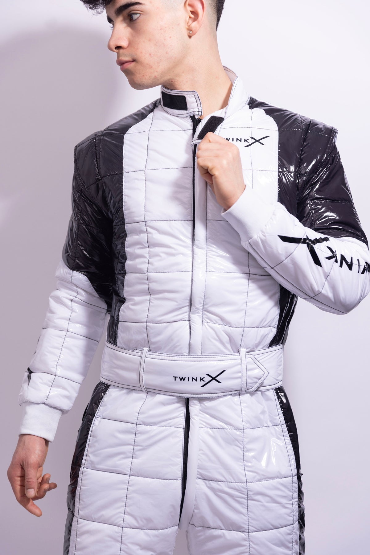 hot lap racing suit I white/black I nylon pro