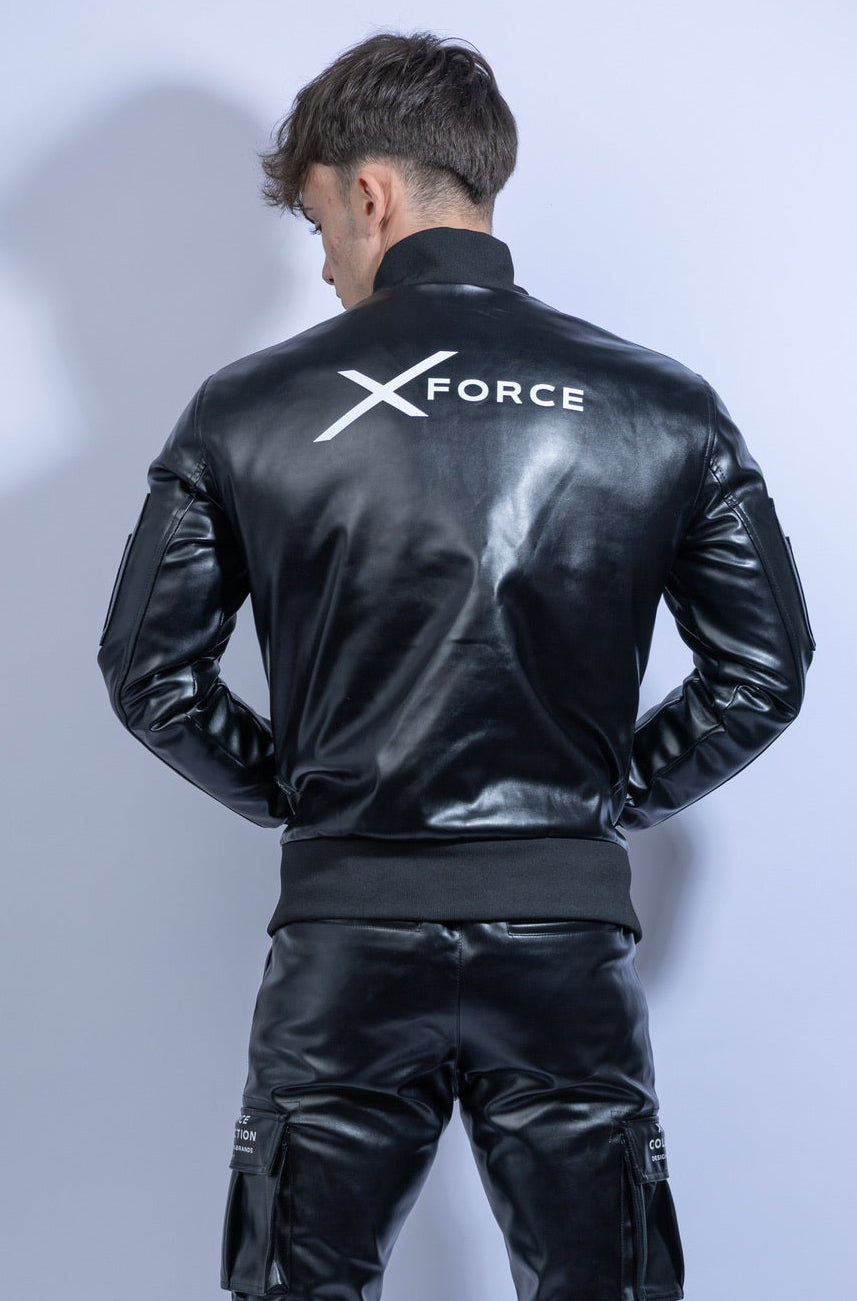 x-force bomber jacket I black I vegan leather